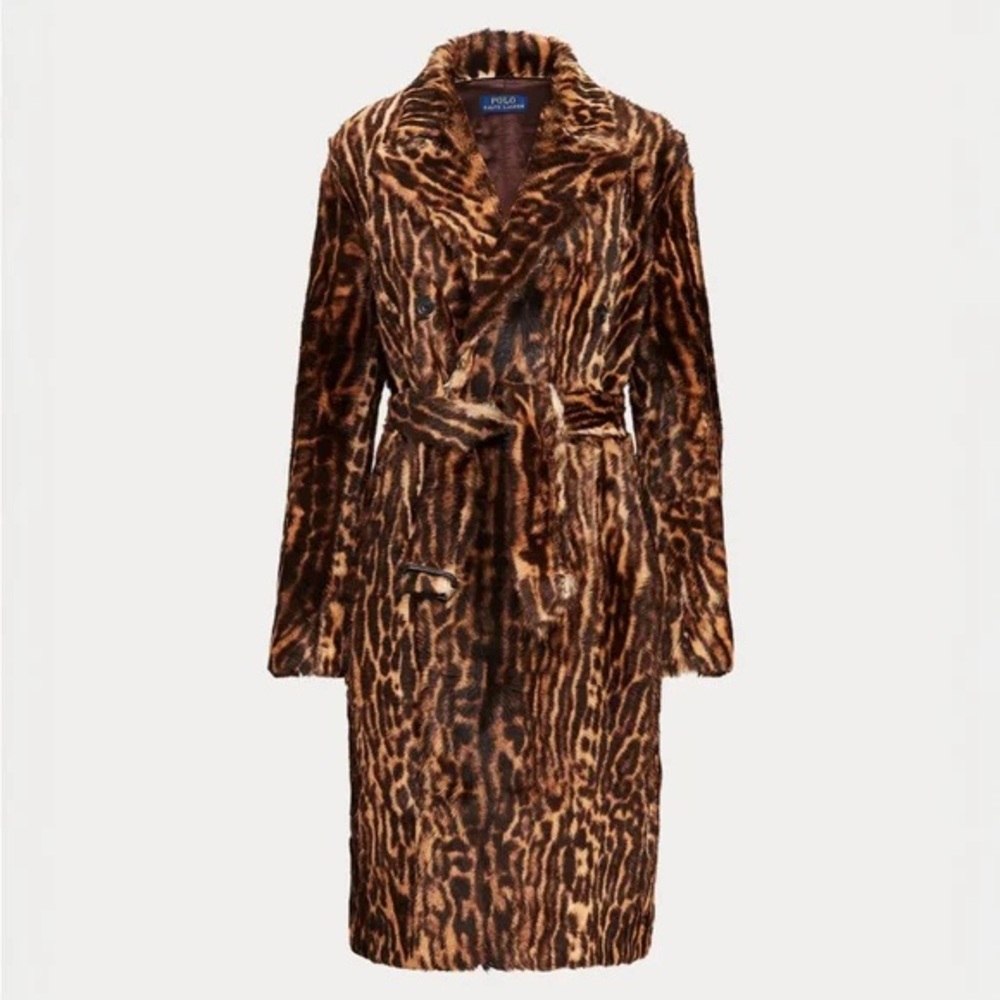 NWT Ralph Lauren 100% Calf Hair Animal Print Coat $2998